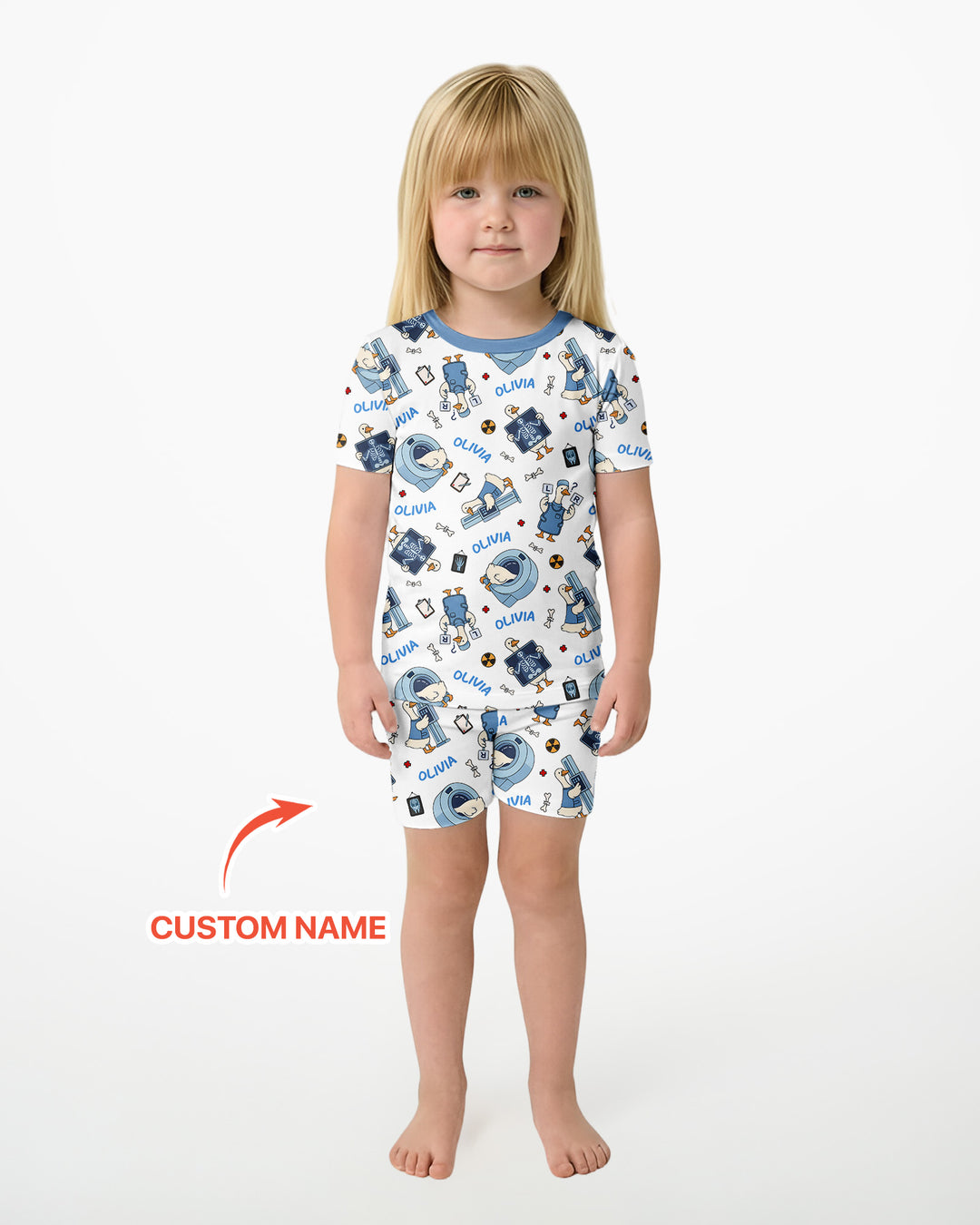 Rad Tech Goose Bamboo Two Piece Short Sleeve Shorts Pajama Set