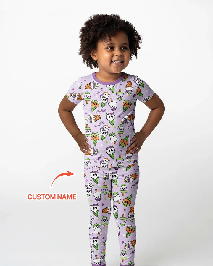 Summerween Ice cream Bamboo Two Piece Short Sleeve Pajama Set