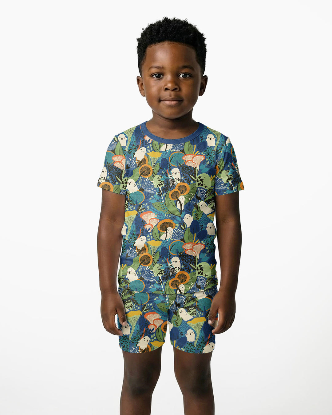 Ghost Forest Bamboo Two Piece Short Sleeve Shorts Pajama Set