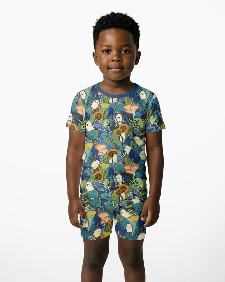 Ghost Forest Bamboo Two Piece Short Sleeve Shorts Pajama Set