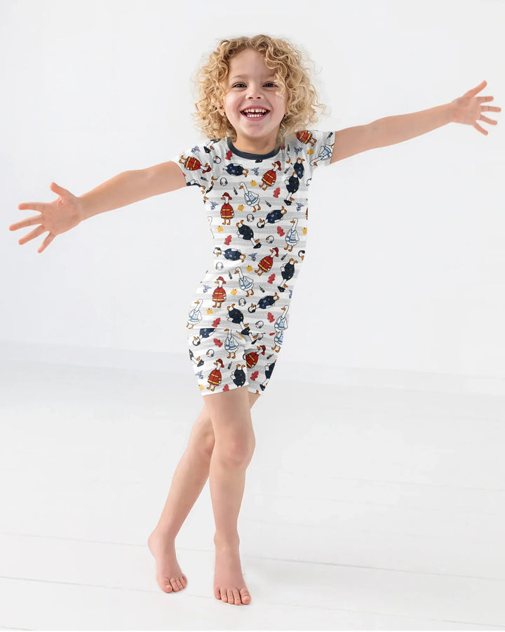 Rescue Goose Squad Bamboo Two Piece Short Sleeve Shorts Pajama Set