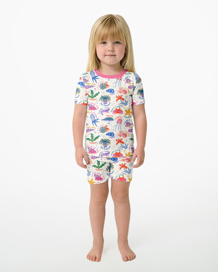 Tide Pool Pals Bamboo Two Piece Short Sleeve Shorts Pajama Set