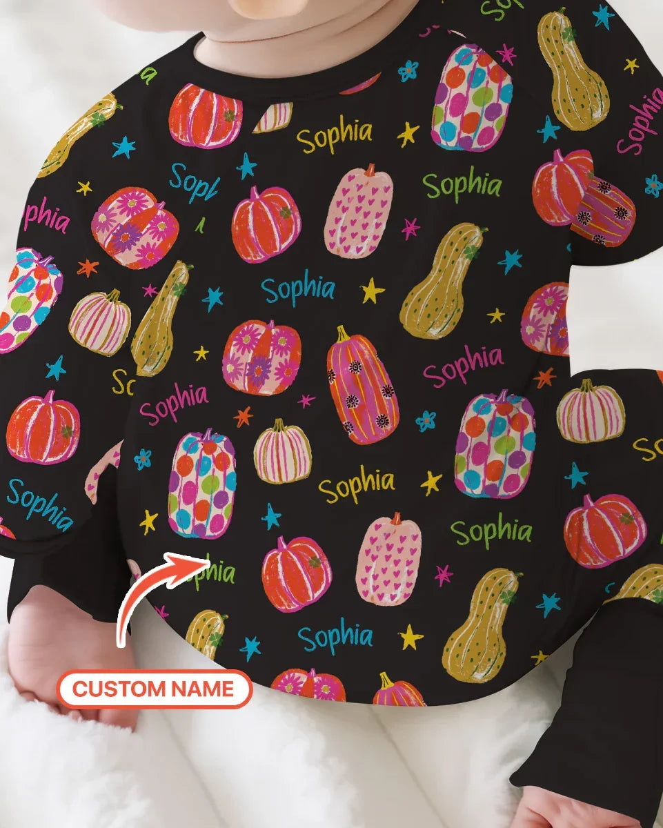 Custom Name Colorful Pumpkin Bamboo Convertible Zippy