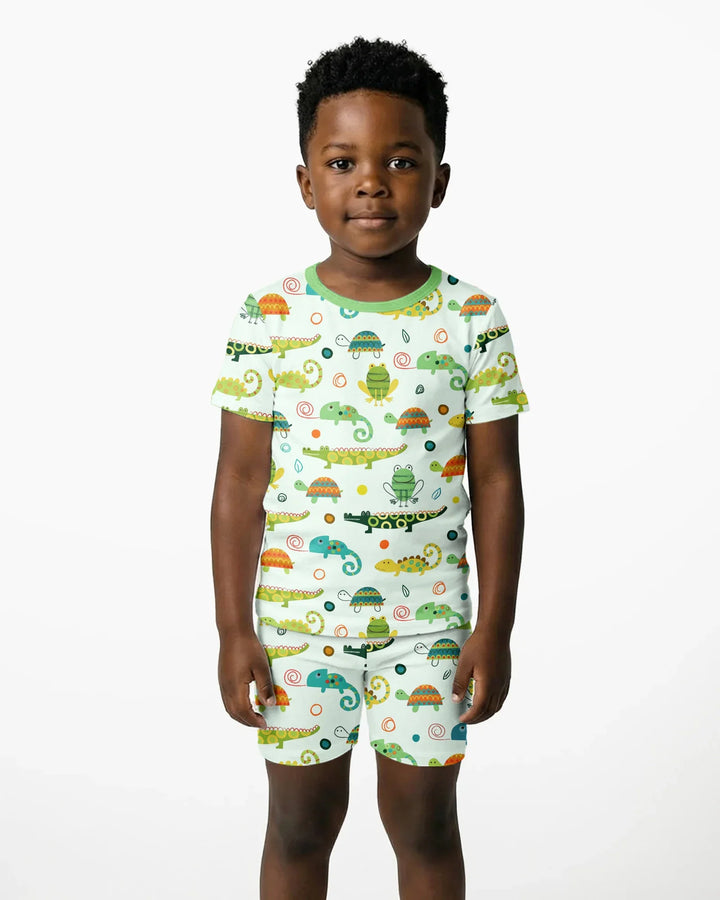 Swamp Buddies Bamboo Two Piece Short Sleeve Shorts Pajama Set
