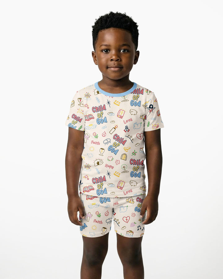 A Child Of God Family Matching Bamboo Two Piece Short Sleeve Shorts Pajama Set