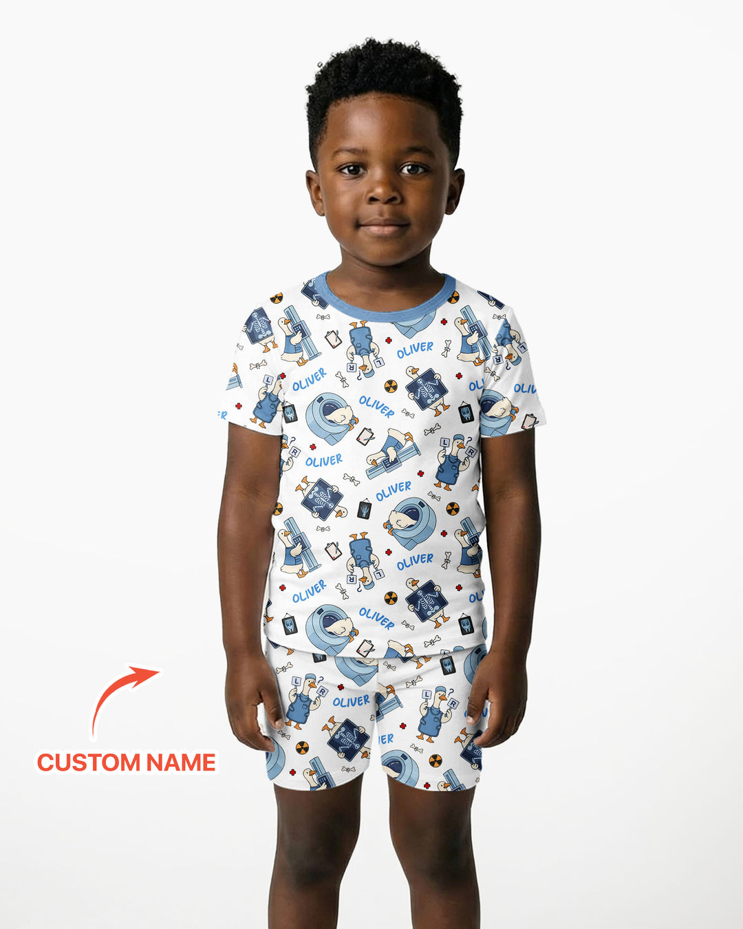 Rad Tech Goose Bamboo Two Piece Short Sleeve Shorts Pajama Set