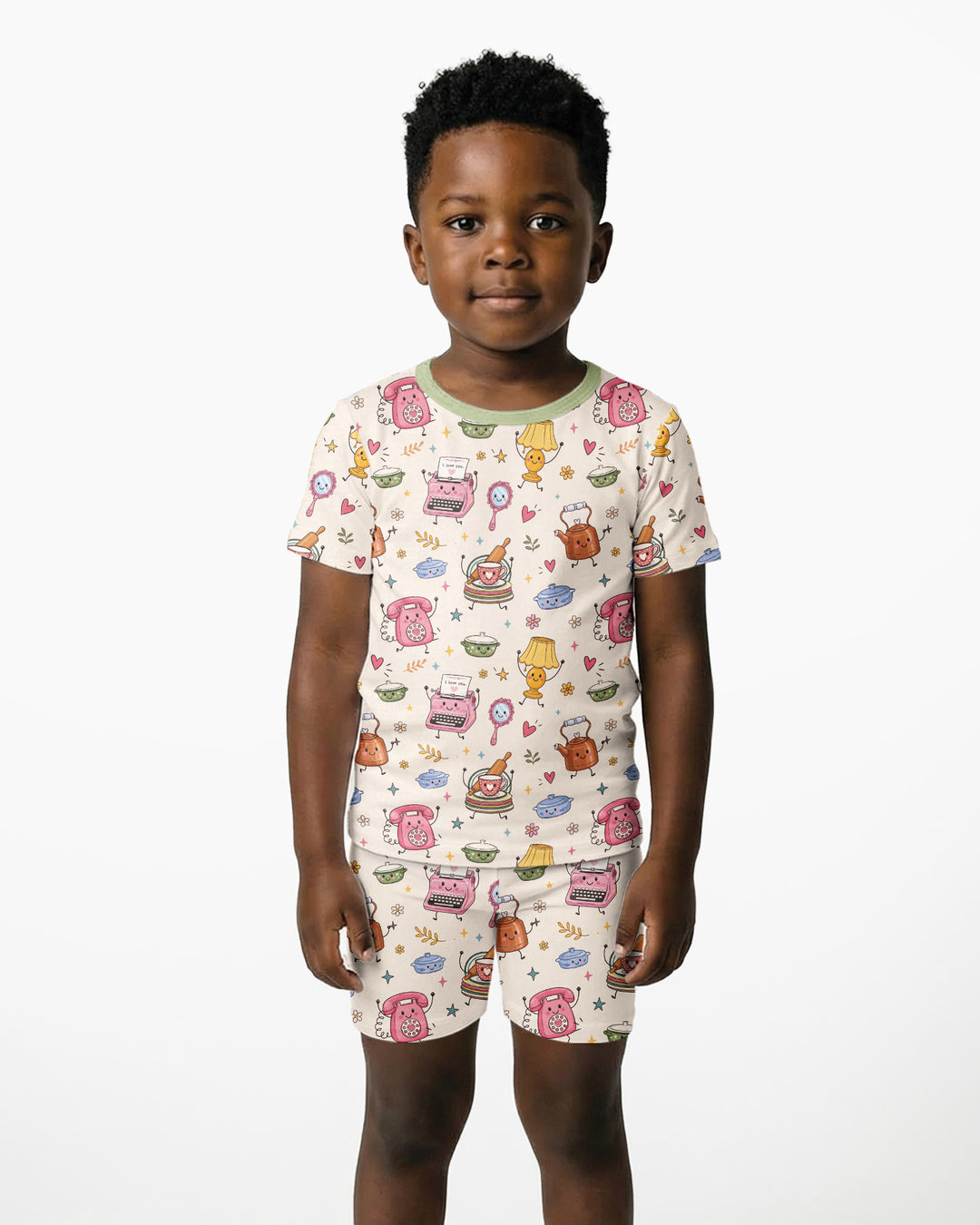 Template Bamboo Two Piece Short Sleeve Shorts Pyjamas Set