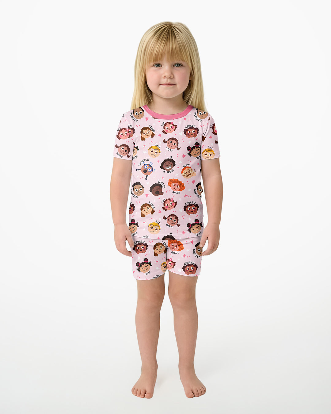 Feelings Vocabulary Bamboo Two Piece Short Sleeve Shorts Pajama Set