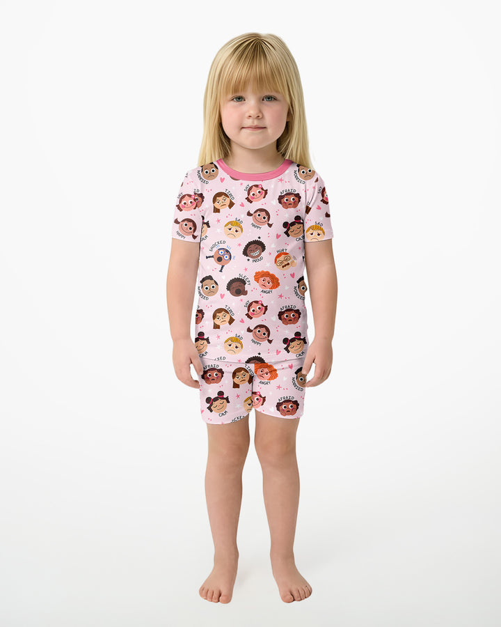 Feelings Vocabulary Bamboo Two Piece Short Sleeve Shorts Pajama Set