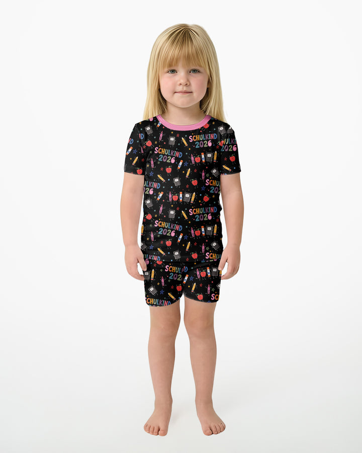 First Day Fun 2026 Bamboo Two Piece Short Sleeve Shorts Pajama Set