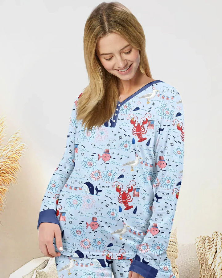 250 Summers Strong Matching Family Bamboo Women Pajama Set