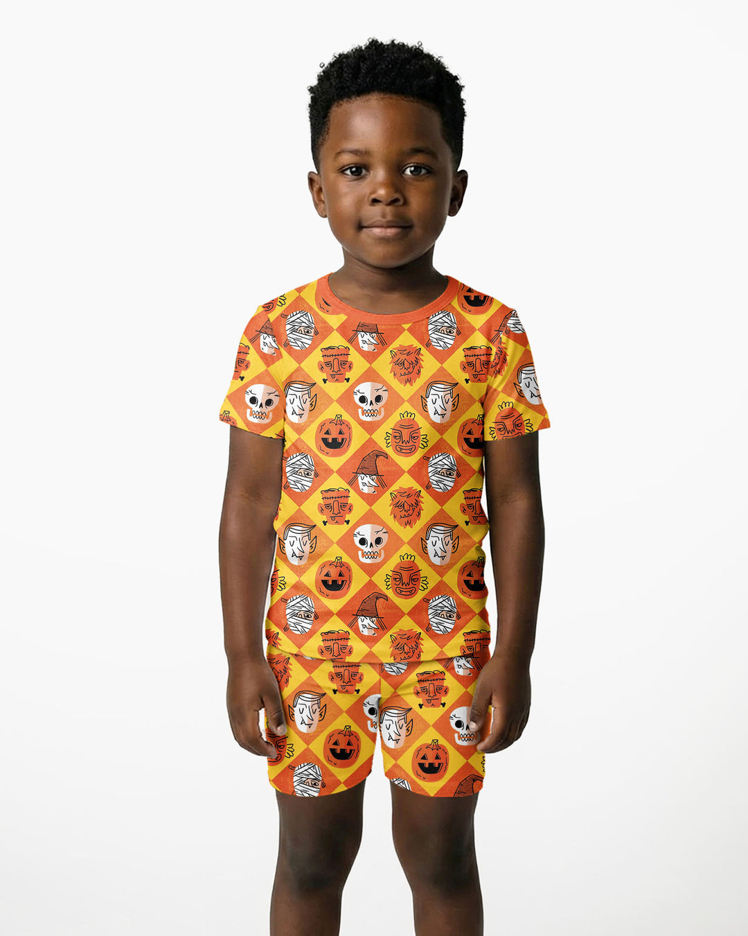 Monster Mix Bamboo Two Piece Short Sleeve Shorts Pajama Set