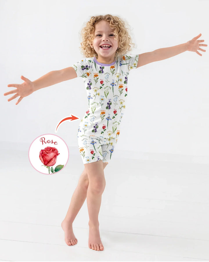 Marian Garden Bamboo Two Piece Short Sleeve Shorts Pajama Set