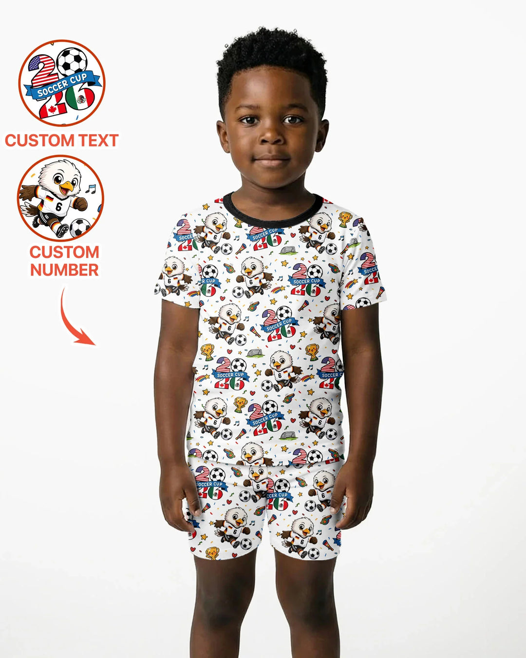We Are The Champions Soccer Cup 2026 Bamboo Two Piece Short Sleeve Shorts Pajama Set