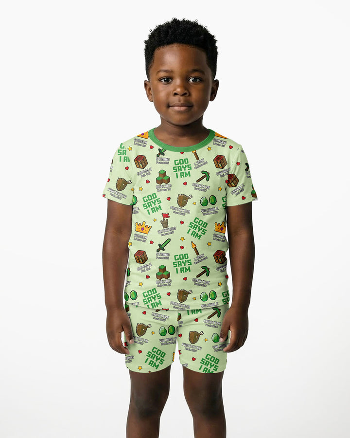 Template Bamboo Two Piece Short Sleeve Shorts Pyjamas Set