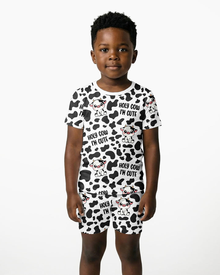 Holy Cow I'm Cute Bamboo Two Piece Short Sleeve Shorts Pajama Set