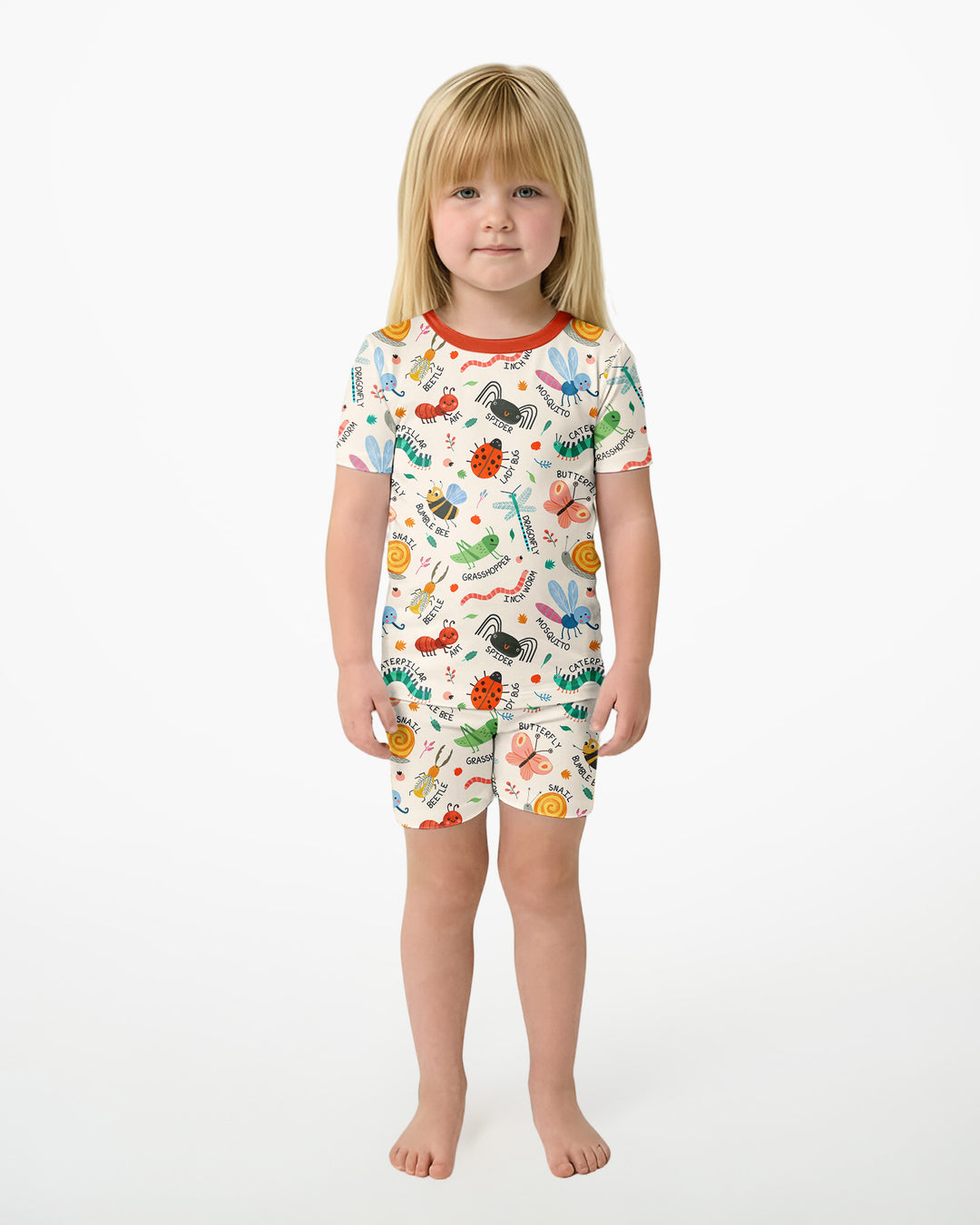Bug Field Guide Bamboo Two Piece Short Sleeve Shorts Pajama Set