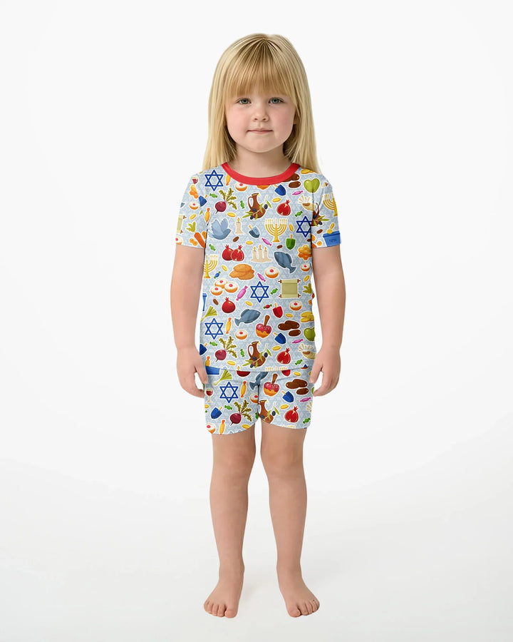 Shana Tovah Bamboo Two Piece Short Sleeve Shorts Pajama Set