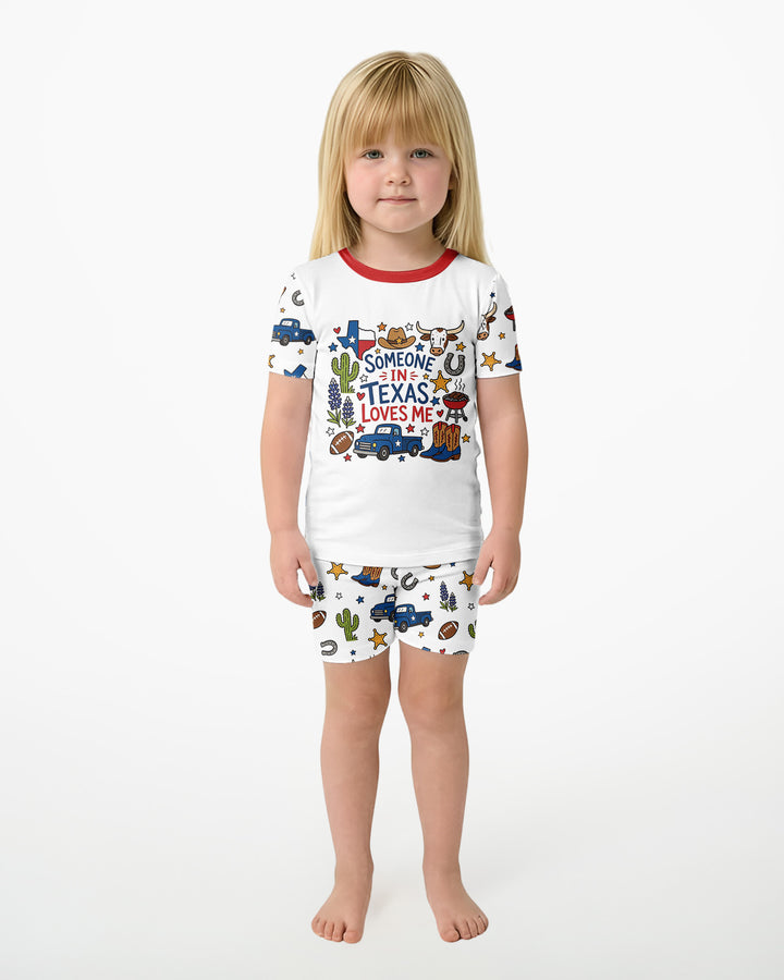 Template Bamboo Two Piece Short Sleeve Shorts Pyjamas Set