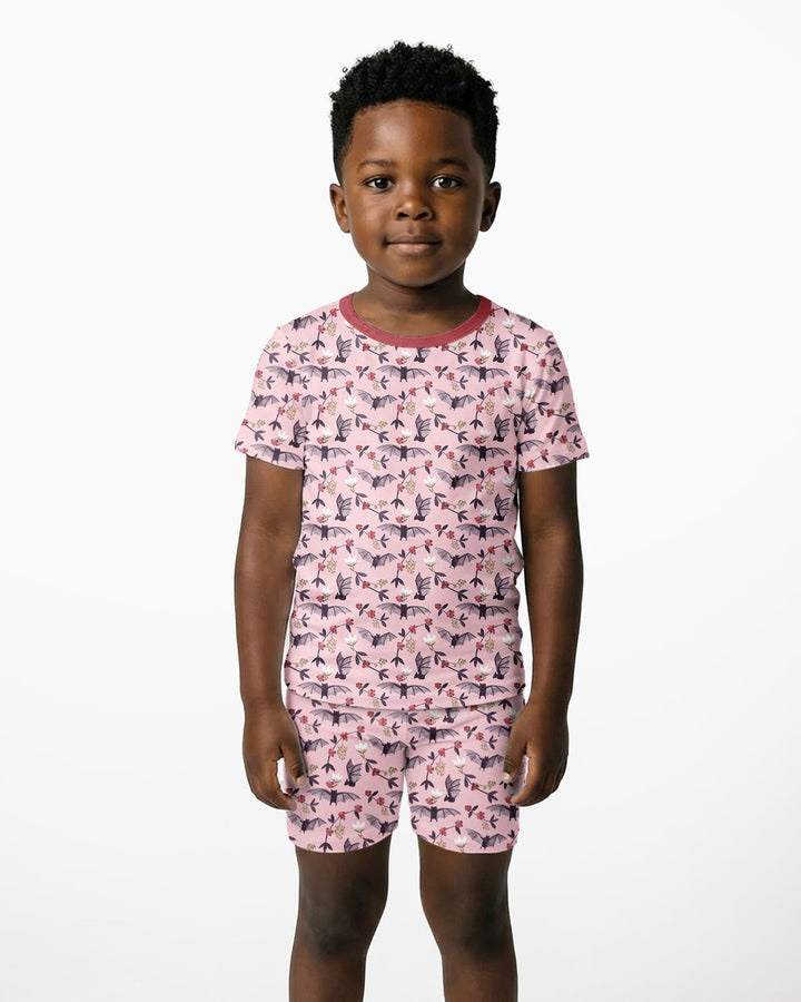 Fruit Bats Bamboo Two Piece Short Sleeve Shorts Pajama Set