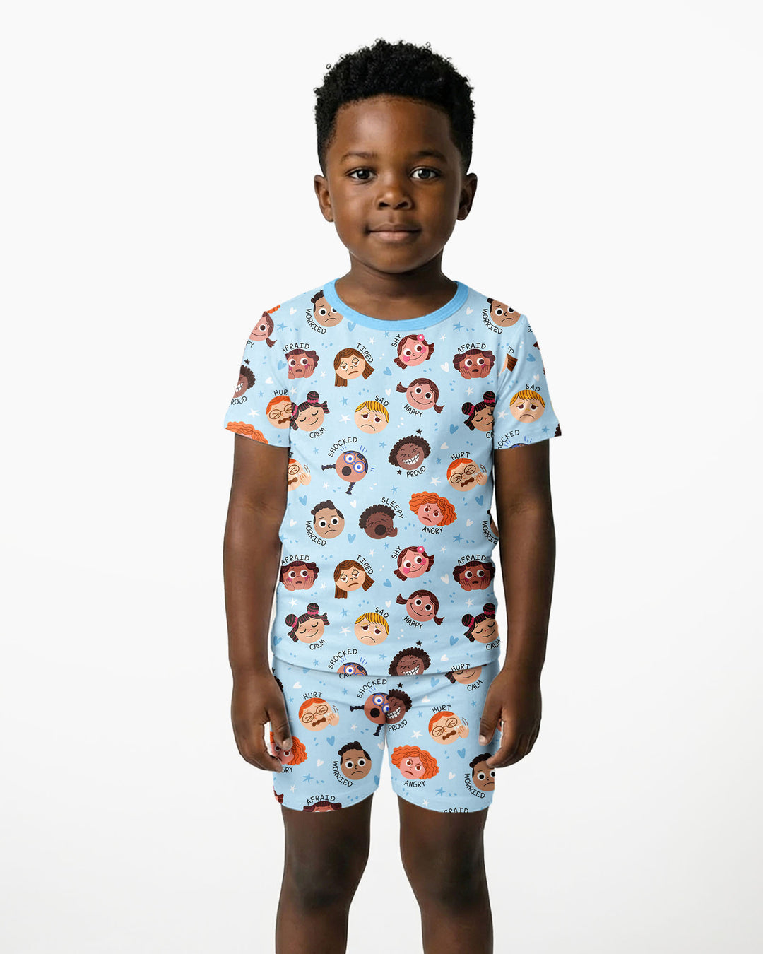 Feelings Vocabulary Bamboo Two Piece Short Sleeve Shorts Pajama Set