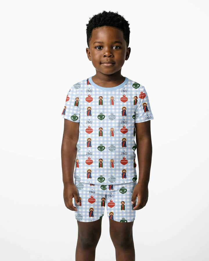 Template Bamboo Two Piece Short Sleeve Shorts Pyjamas Set