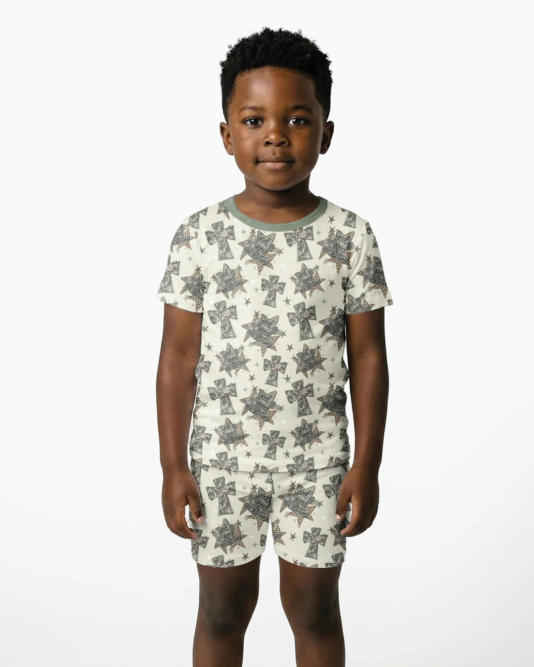 Template Bamboo Two Piece Short Sleeve Shorts Pyjamas Set