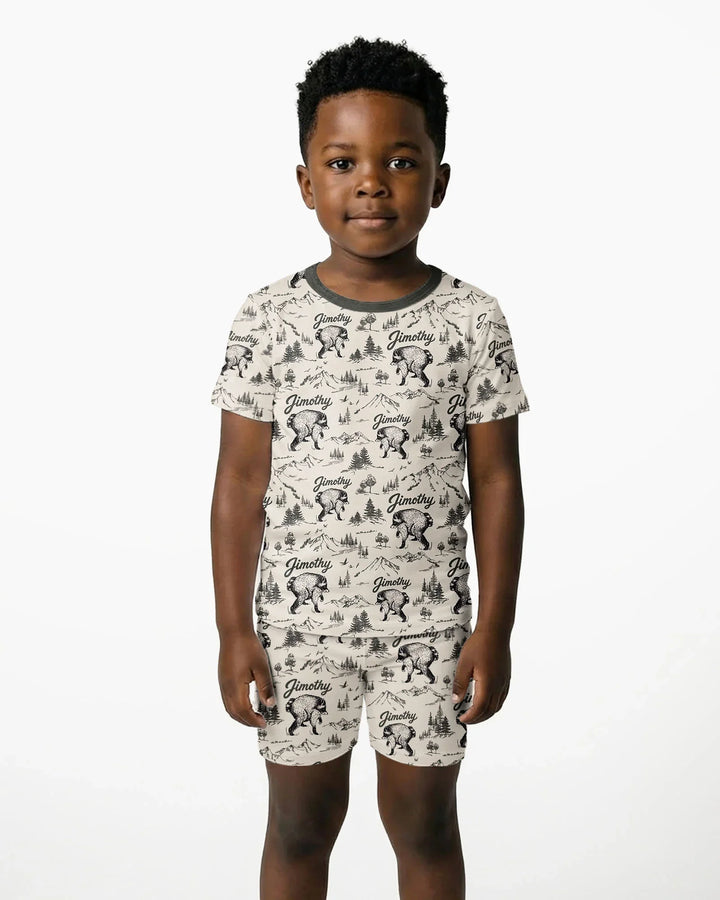 Template Bamboo Two Piece Short Sleeve Shorts Pyjamas Set