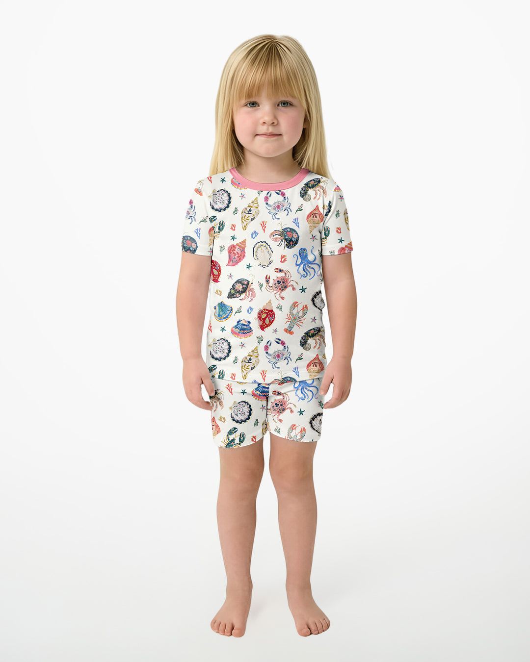 Preppy Coastal Bamboo Two Piece Short Sleeve Shorts Pajama Set