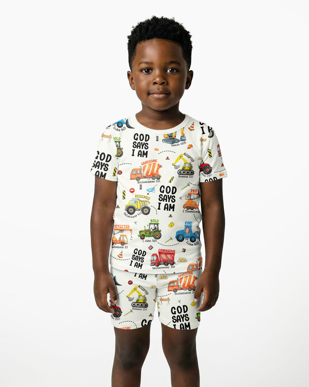 God Says I Am Boy Bamboo Two Piece Short Sleeve Shorts Pyjamas Set
