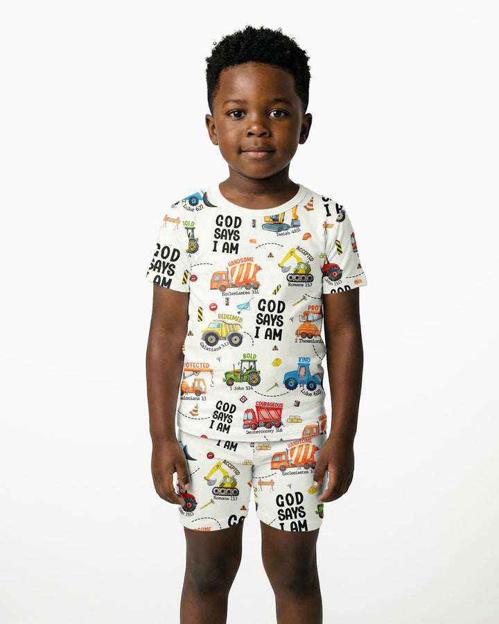 God Says I Am Boy Bamboo Two Piece Short Sleeve Shorts Pyjamas Set