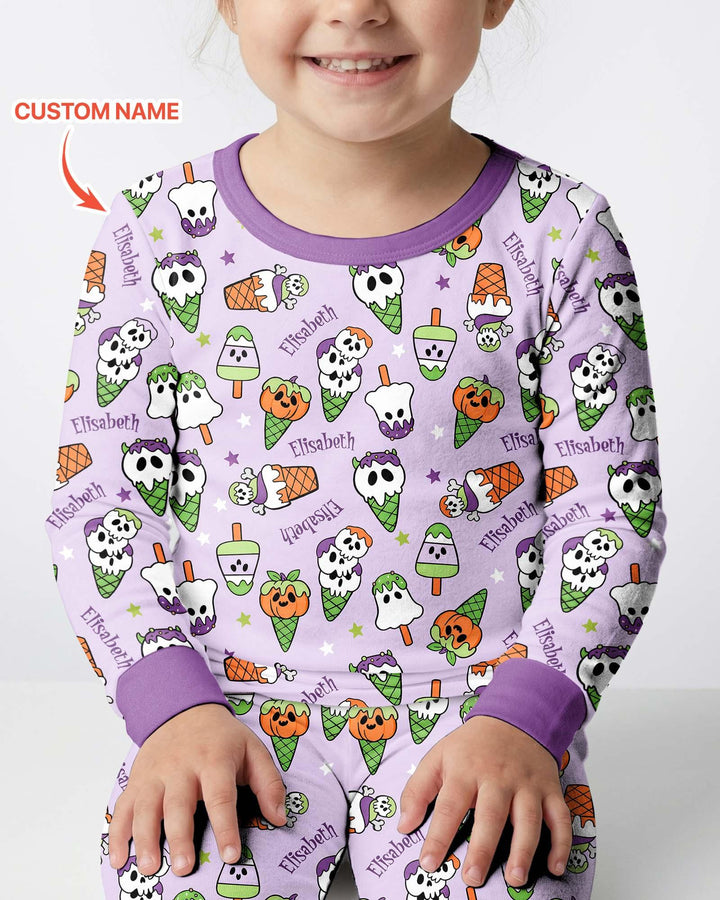 Summerween Ice cream Bamboo Two Piece Long Sleeve Pajama Set