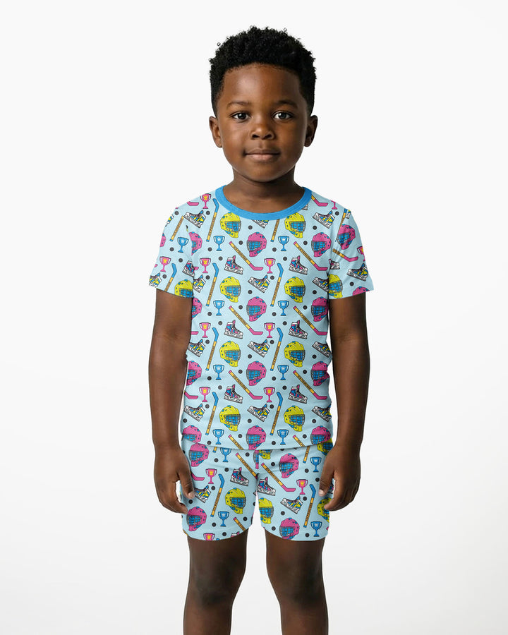 The Ice Hockey Princess Bamboo Two Piece Short Sleeve Shorts Pajama Set