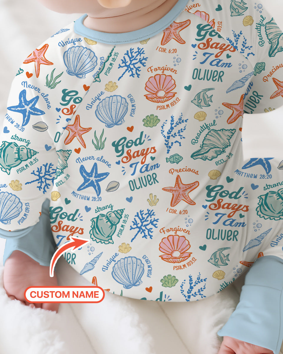 Coastal God Says I Am Custom Name Bamboo Convertible Zippy