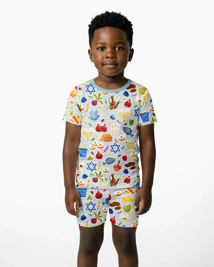 Shana Tovah Bamboo Two Piece Short Sleeve Shorts Pajama Set
