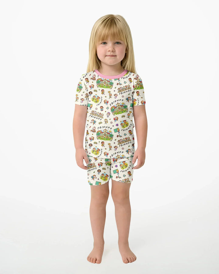 Template Bamboo Two Piece Short Sleeve Shorts Pyjamas Set