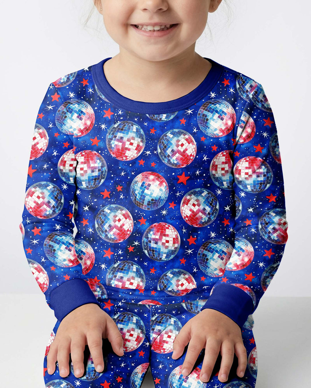 USA Disco Balls Bamboo Two Piece Long Sleeve Pajama Set