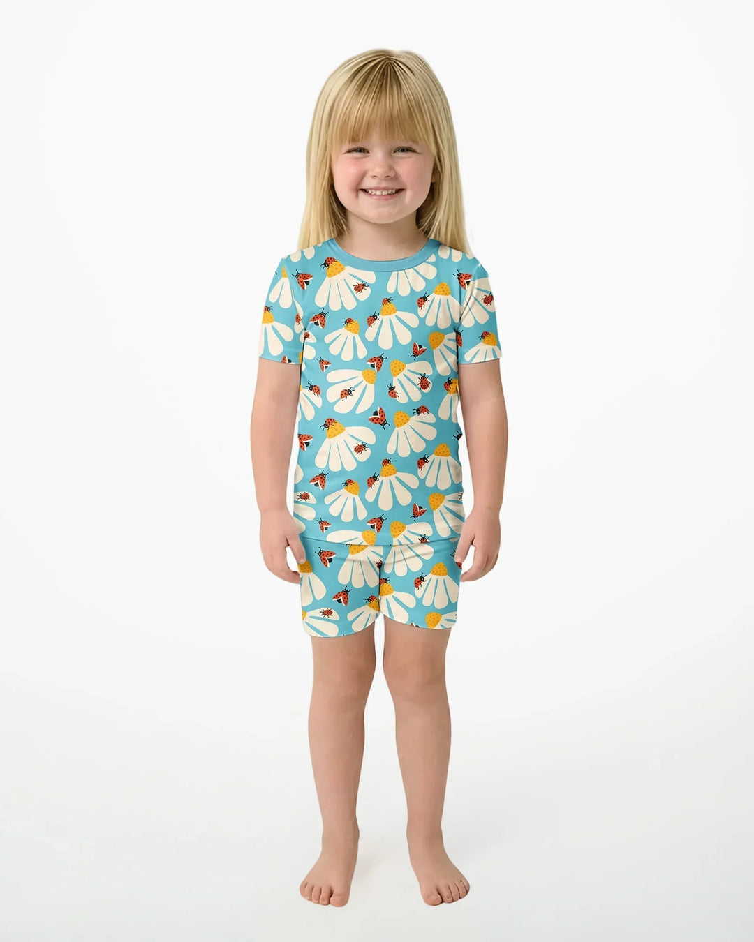Lucky Little Bug Bamboo Two Piece Short Sleeve Shorts Pajama Set