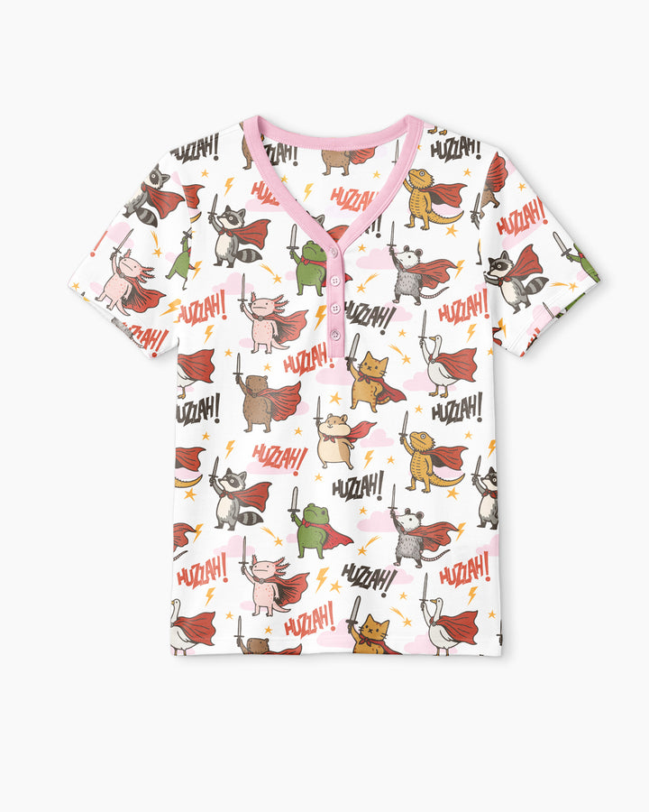 Huzzah! Huzzah! Bamboo Women Short Sleeve Short Pajama Set