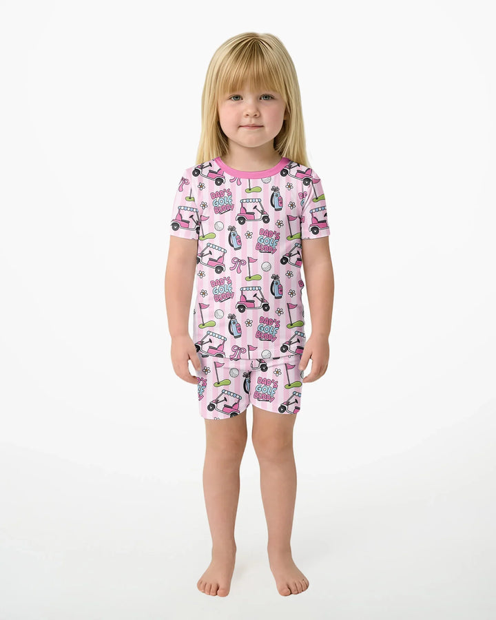 Dad's Golf Buddy Bamboo Two Piece Short Sleeve Shorts Pajama Set