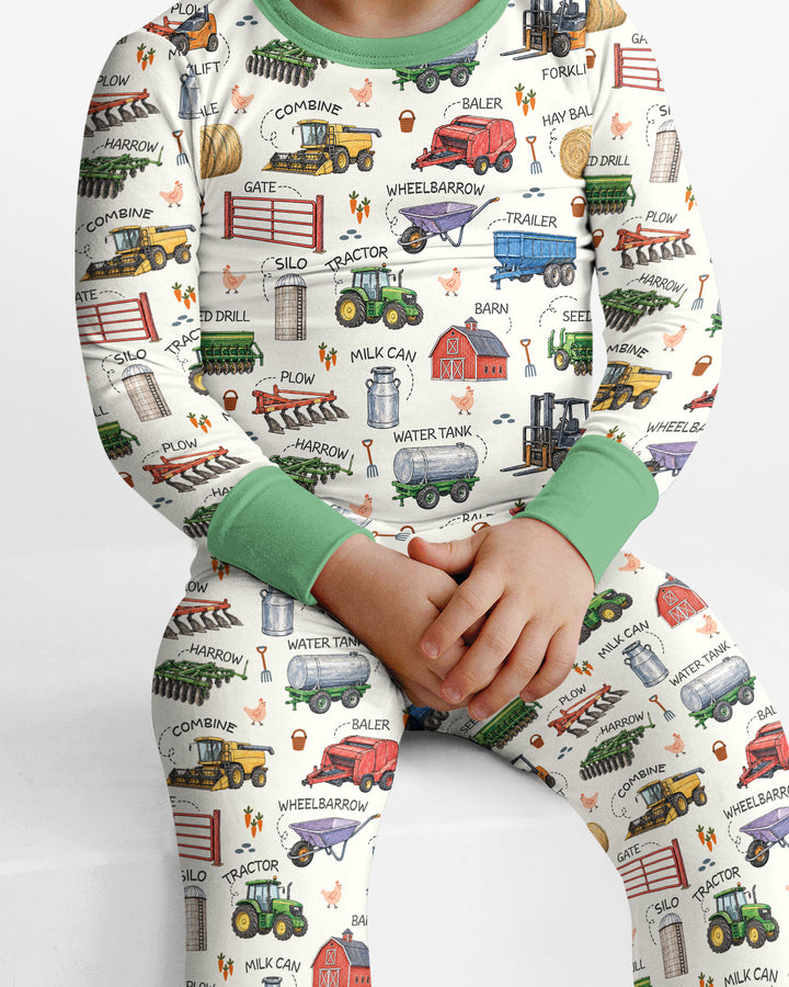 Little Farmer Bamboo Two Piece Long Sleeve Pajama Set