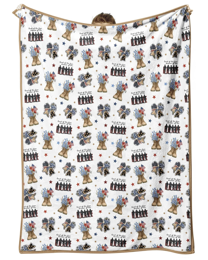 Honor the Brave Family Matching Bamboo Blanket