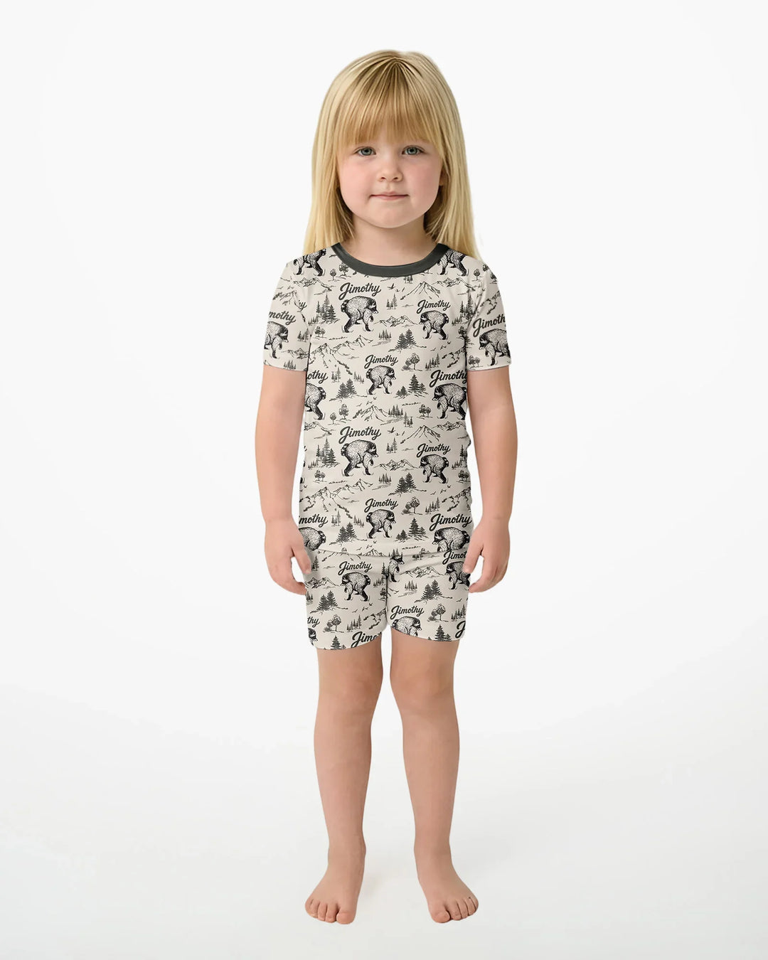 Template Bamboo Two Piece Short Sleeve Shorts Pyjamas Set