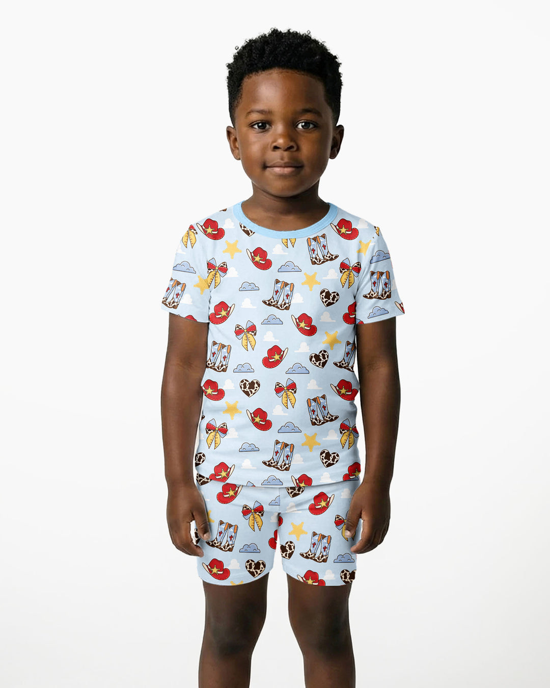 Template Bamboo Two Piece Short Sleeve Shorts Pyjamas Set