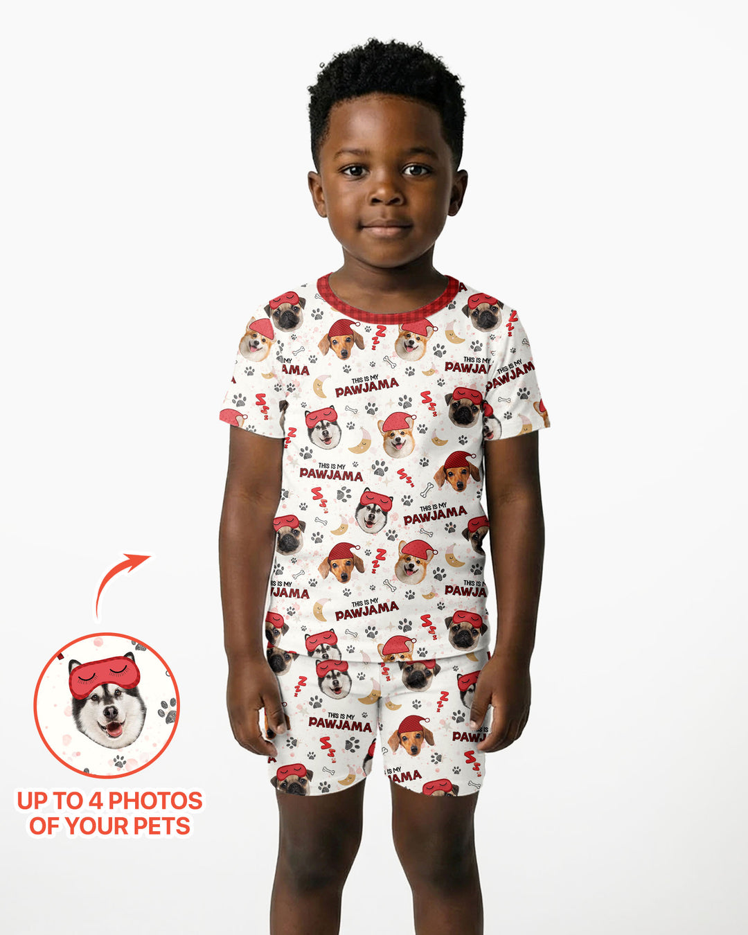 Custom Pet Photo This Is My Pawjama Bamboo Two Piece Short Sleeve Shorts Pajama Set