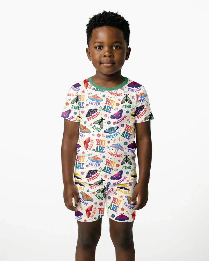 Proud Wings Family Matching Bamboo Two Piece Short Sleeve Shorts Pajama Set