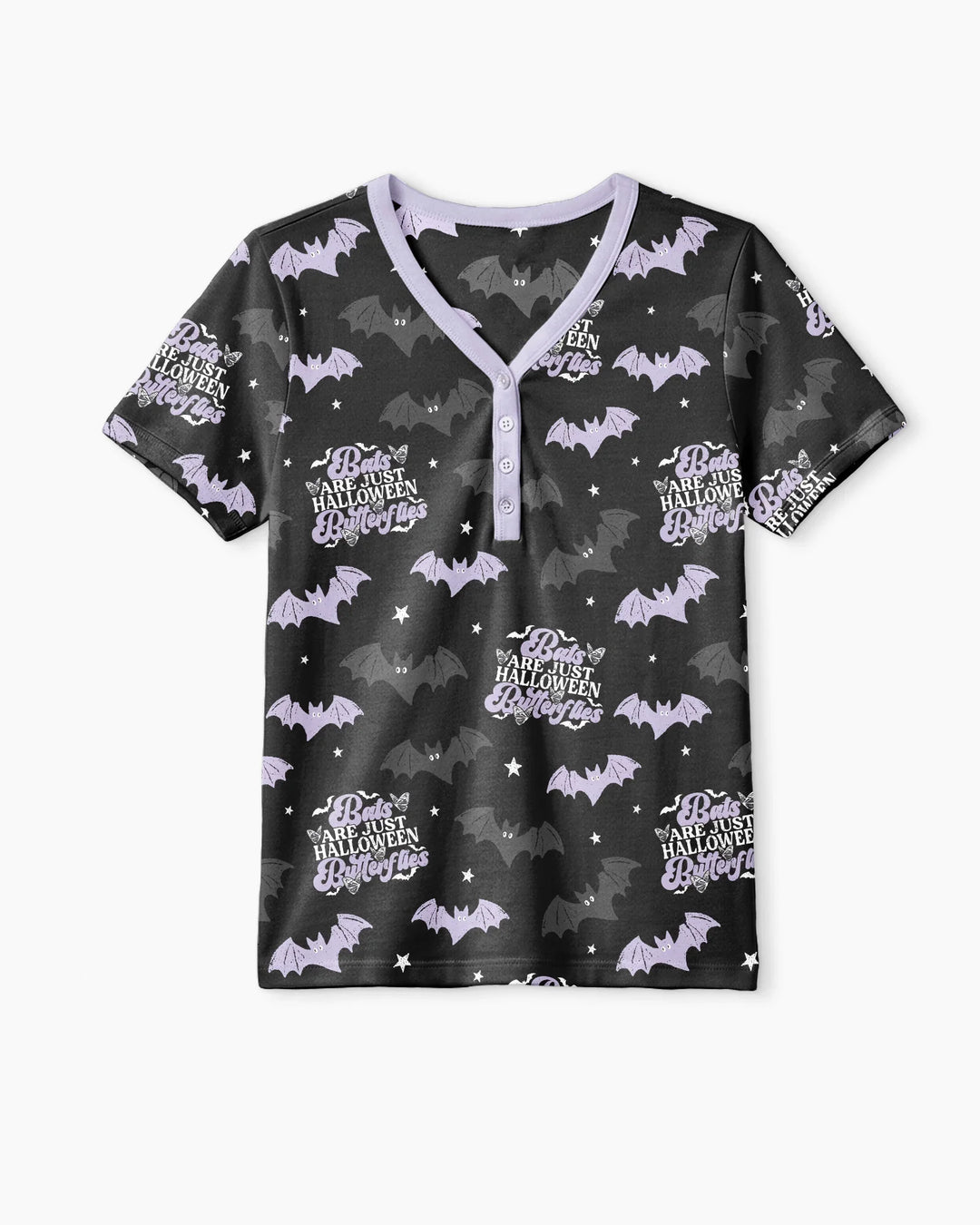 Halloween Butterflies Bamboo Women Short Sleeve Short Pajama Set