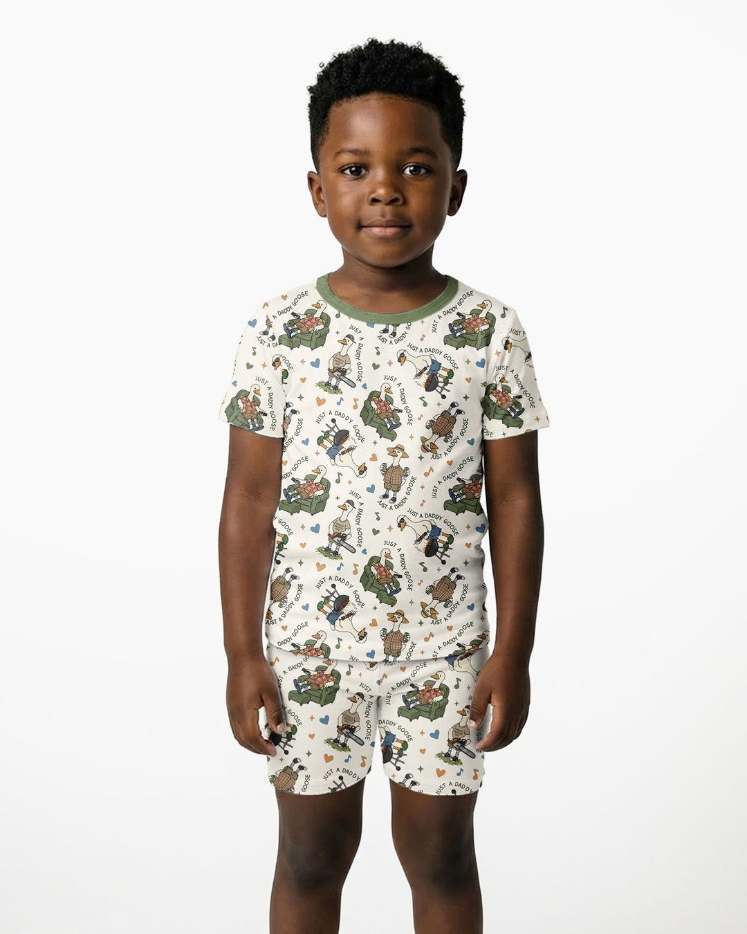 Just A Daddy Goose Family Matching Bamboo Two Piece Short Sleeve Shorts Pajama Set