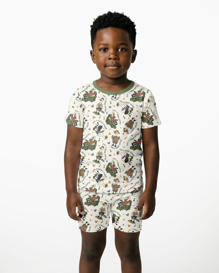 Just A Daddy Goose Family Matching Bamboo Two Piece Short Sleeve Shorts Pajama Set