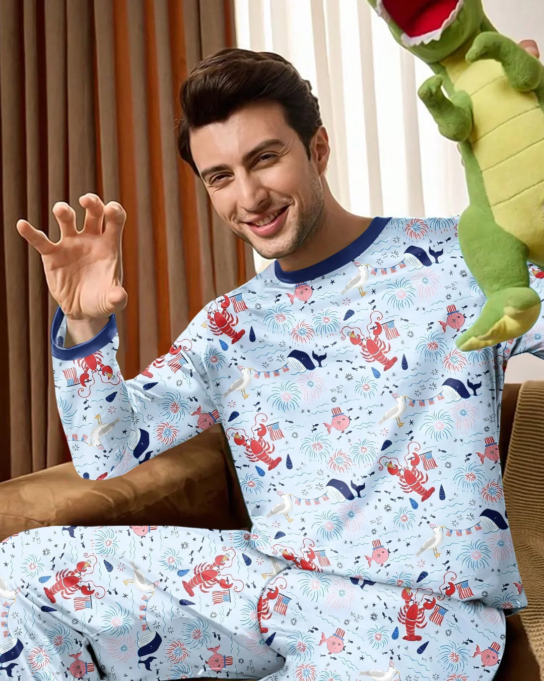 250 Summers Strong Matching Family Bamboo Men's Pajama Set